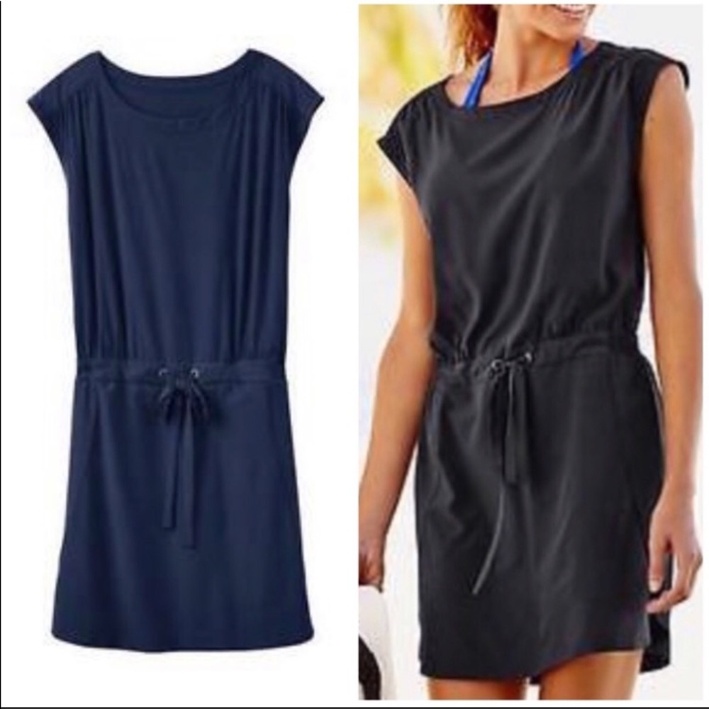 Athleta Perfect Petal Navy Blue Dress